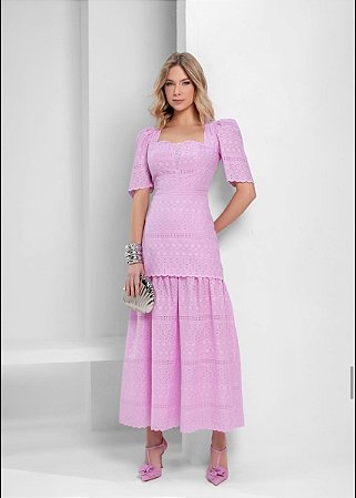 Vestido Guipir Barrado