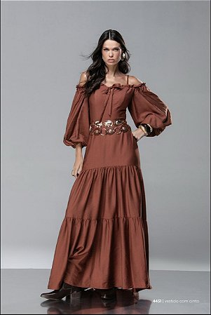 Vestido Babados com Cinto