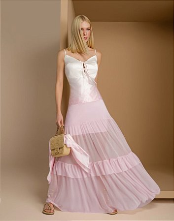 Saia Tule Barrado Lenço