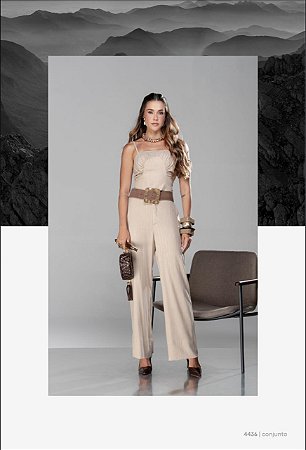 Conjunto Calça e Cropped Brilho