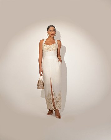 Conjunto Linho Bordado Ilha Noronha
