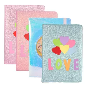Caderno Brochura Capa Dura 80f- Glitter 21x14,5cm Cores Sortidas