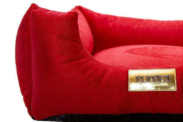 Cama Quadrada para Cachorro ou Gatos Super Luxo Luppet Vermelho Tamanho:M