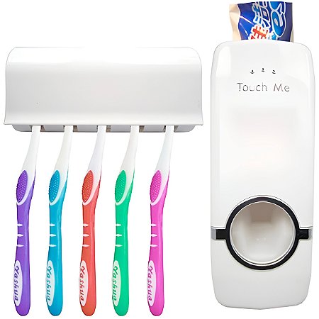 Dispenser Suporte Dosador Porta Escova Pasta Banheiro