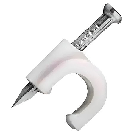 Fixador Fio Branco Coaxial Grampo Utilidade Multiuso