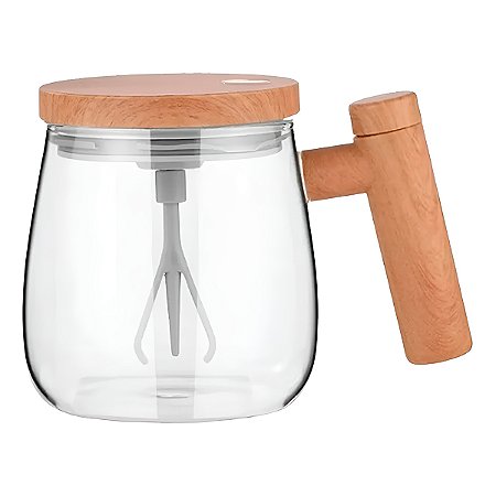 Caneca de Vidro Mixer Automático Café Chá Recarregável