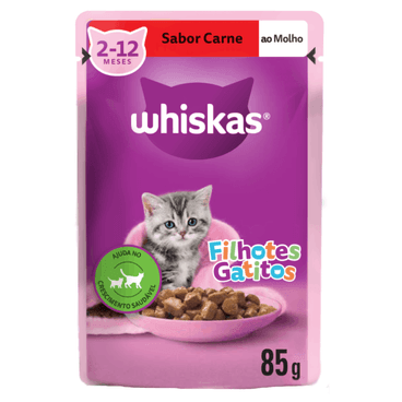 Sachê Whiskas Gatos Filhotes Sabor Carne 85g