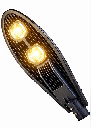 LUMINÁRIA PÚBLICA COB SUPER LED 100W - 3000- BRANCO QUENTE - BIVOLT - PARA POSTE