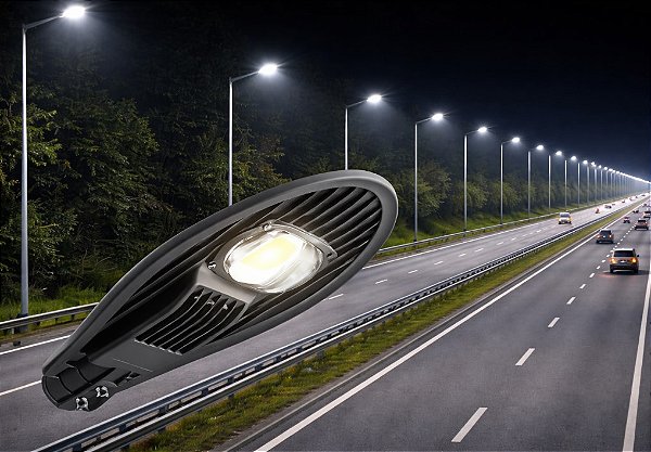 LUMINÁRIA PÚBLICA LED COB 50W - 6000K- BRANCO FRIO - BIVOLT