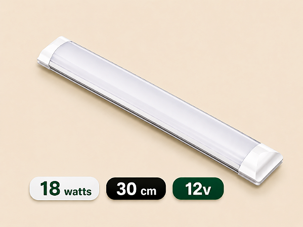 LUMINÁRIA LED SLIM 12 VOLTS - 18 WATTS - 30 CM - 6500K - BRANCO FRIO
