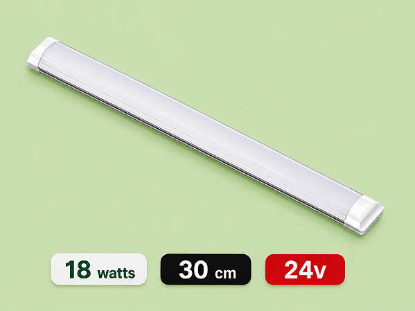 LUMINÁRIA LED SLIM 24 VOLTS - 18 WATTS - 30 CM - 6500K - BRANCO FRIO