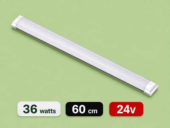 LUMINÁRIA LED SLIM 24 VOLTS - 36 WATTS - 60 CM - 6500K - BRANCO FRIO