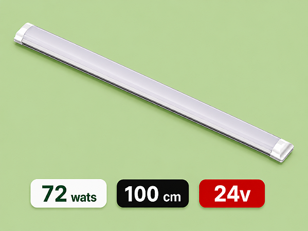 LUMINÁRIA LED SLIM 24 VOLTS - 72 WATTS - 100 CM - 6500K - BRANCO FRIO