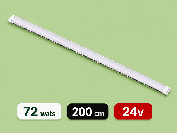 LUMINÁRIA LED SLIM 24 VOLTS - 72 WATTS - 200 CM - 6500K - BRANCO FRIO