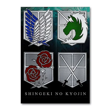 Placa Decorativa Attack on Titan (Grande 30x42cm)