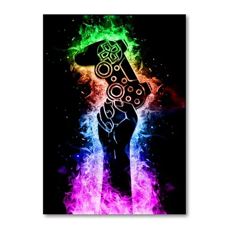 Placa Decorativa Gamer - Controle PS (Media 21x30 cm)