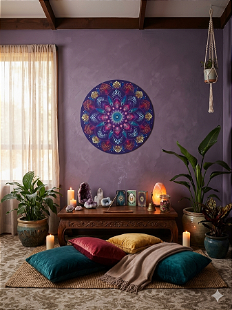 Mandalas em MDF Pintadas à Mão com Pontilhismo