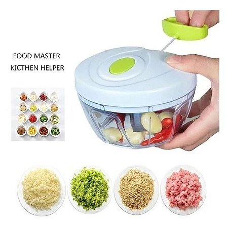 Mini Processador De Alimentos Manual 3 Lâminas Triturador Moedor Alho
