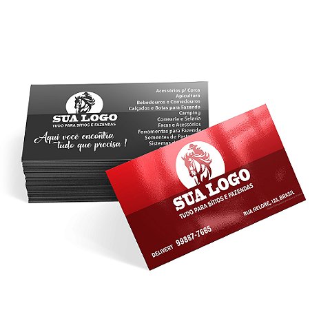 Cartão de Visita com Impressão Colorida na Frente e Preto e Branco no Verso no papel Couchê 250g