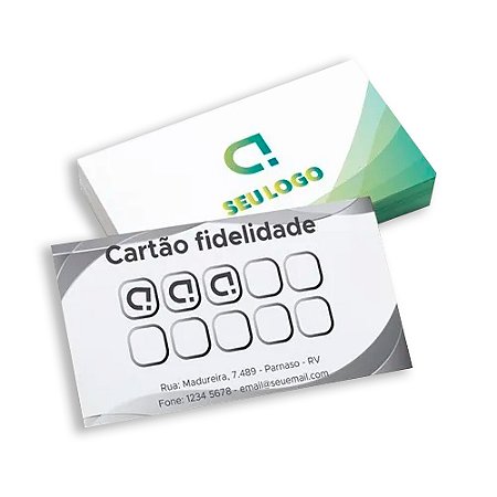 Cartão Fidelidade com Impressão Colorida na Frente e Preto e Branco no Verso no papel Couchê 250g
