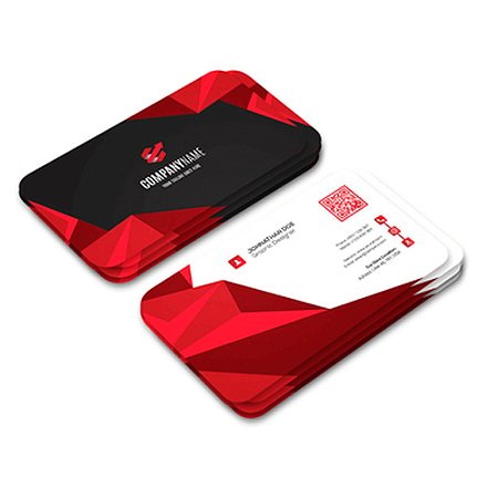 Cartão de Visita em PVC/PS/PET Branco 0,3mm de 410g Com 4 Cantos Arredondados