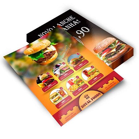 Folheto 10 x 6,9CM com Impressão Colorida na Frente e Verso no papel Couchê Brilho 90g