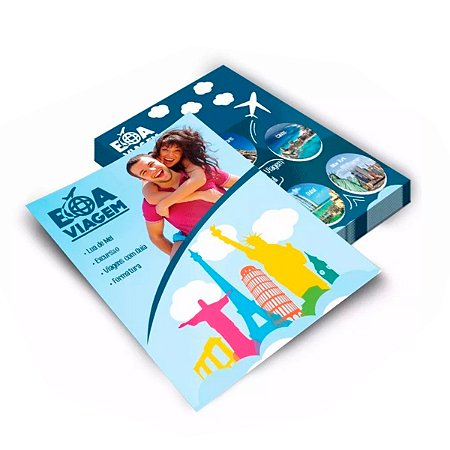 Folheto 7,3 x 10CM com Impressão Colorida na Frente e Verso no papel Couchê Brilho 115g