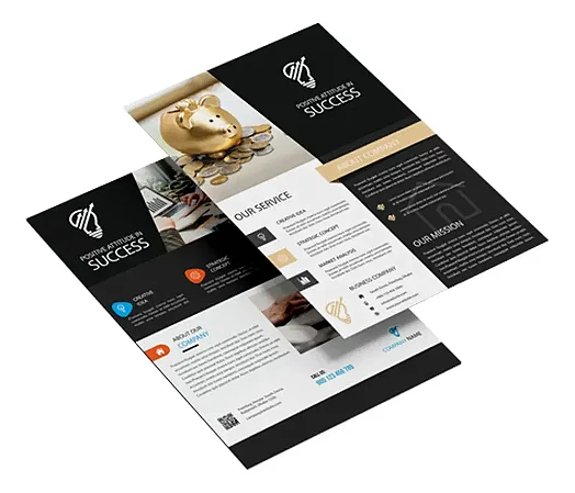 Folheto 10 x 14CM(A5) com Impressão Colorida na Frente e Verso no papel Couchê Brilho 90g