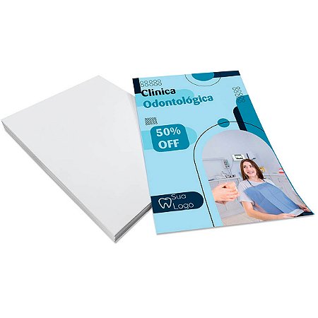 Folheto 10,5 x 14,8CM(A5) com Impressão Colorida na Frente no papel Couchê Brilho 150g