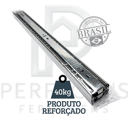 Par de Corrediça Telescópica Reforçada 42mm x 500mm - 40kg