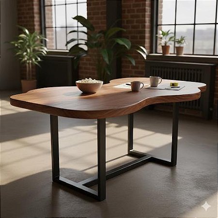 Mesa Louro MDF Laqueado Industrial Metalon