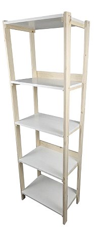Estante alta de mdf e pinus basic para livros e objetos