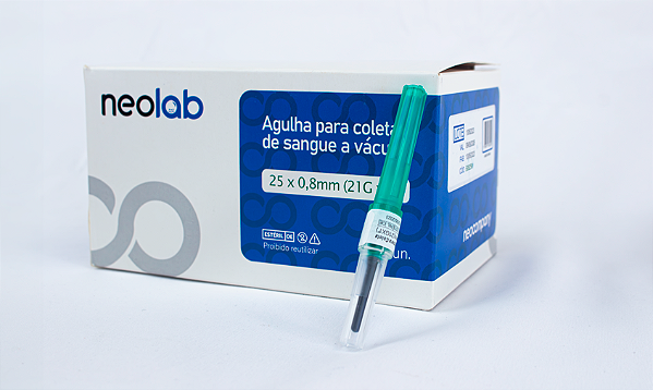Agulhas para coleta de Sangue a Vácuo 21g C/100 - Neolab