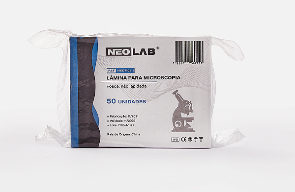 Lâminas para Microscopia - Lâmina Fosca, não Lapidada C/50 NEO7105-1