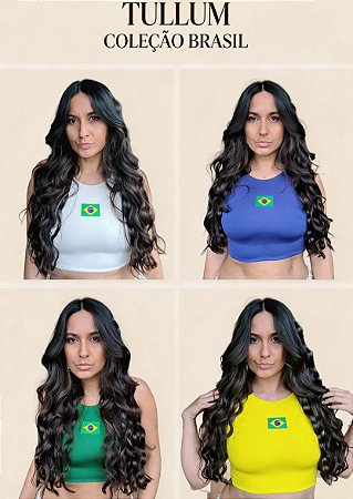 Cropped Brasil Feminino – Suplex Premium Forrado – Tamanho Único