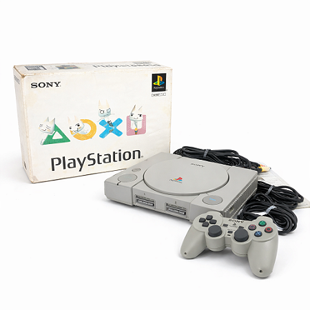 Console Playstation 1 Fat SCPH-9000 Japonês Completo com caixa e serial Batendo