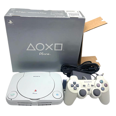 PlayStation 1 Slim PSone SCPH-100 Japonês – Completo na Caixa – Serial Batendo