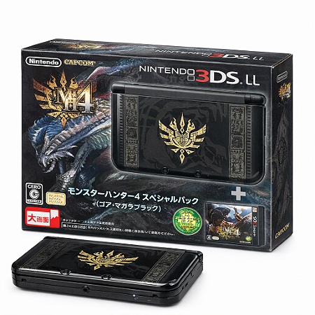 Console Nintendo 3DS LL Edição Monster Hunter 4 Com Jogo WAP-002 32GB
