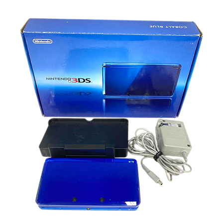 Nintendo 3ds Nintendo 3ds Standard Cobalt Blue Japonês Completo Com Serial Batendo