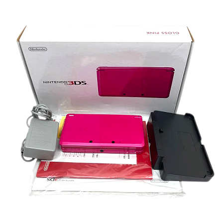 Nintendo 3ds Standard Rosa Pink Gloss Acompanha Caixa Original Serial Batendo