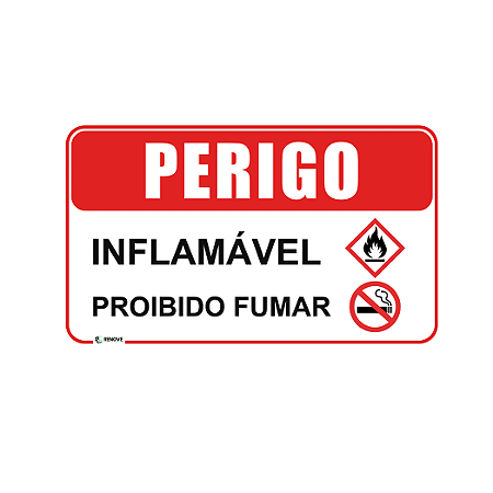Adesivo Perigo Inflamável/Proibido Fumar