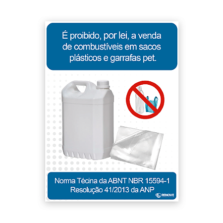 Adesivo Proibido Sacolas Plásticas e Garrafas PET