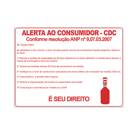 Adesivo Alerta ao Consumidor - CDC