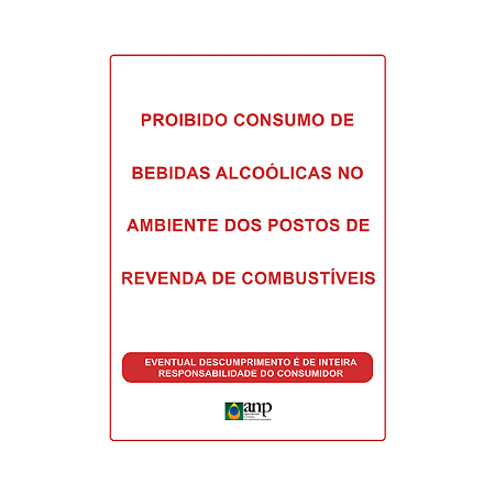 Adesivo Proibido Consumo de Álcool no Estabelecimento