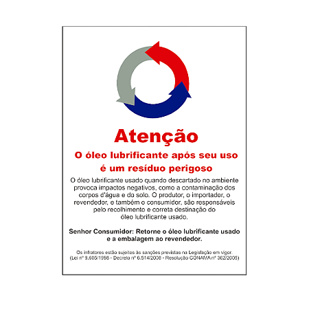 Adesivo Resíduos de Óleo Lubrificante