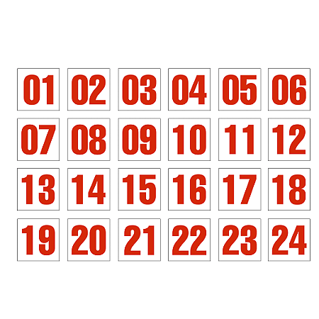 Adesivos Números Para Bico Vermelho