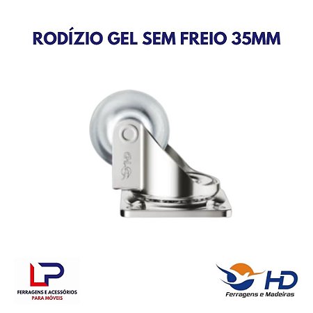 Rodizio em gel sem trava 35mm em Araçatuba