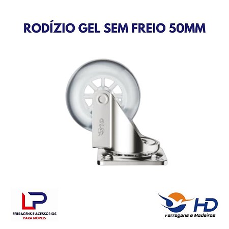 Rodizio HD em gel sem trava 50mm em Araçatuba