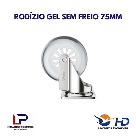 Rodizio em gel sem trava 75mm em Araçatuba