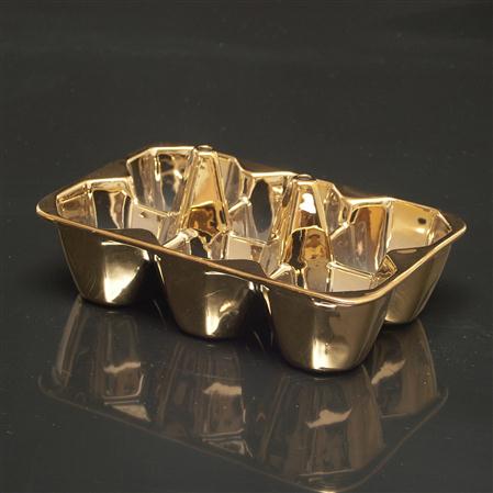 Petisqueira Em Porcelana Dourada Egg Holder Estetico Quotidiano